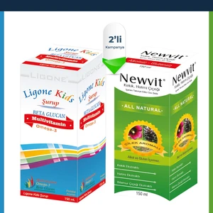 Ligone Kids Multivitamin Şurup 150 ml + Newvit Kekik Hatmi Çiçeği Şurup