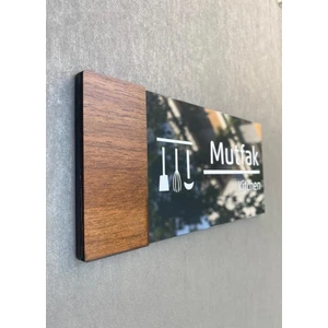 Wooden Serisi Mutfak Kapı Isimliği