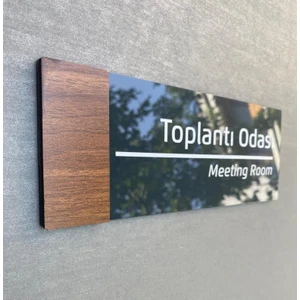 Wooden Serisi Toplantı Odası Kapı Isimliği