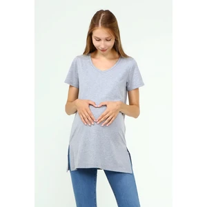 MYRA2044 - Hamile Tshirt V Yaka - Gri