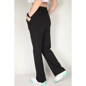 Siyah Yüksek Bel Ispanyol Paça Eşofman Altı