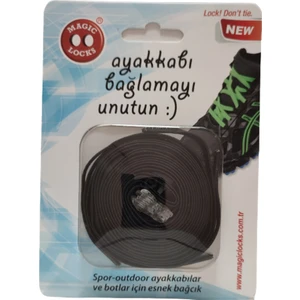 Magic Locks Akıllı Yassı Bağcık- Siyah -06B1