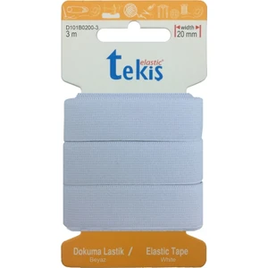 20mm Beyaz Dokuma Lastik - 3 Metre
