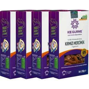 Kb Gurme Glutensiz & Vegan Kırmızı Mercimek Makarna 200 gr 4'lü