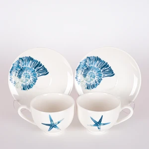 Tebak Collection 2 Kişilik Marine2 Desenli Porselen Türk Kahve Fincan Takımı