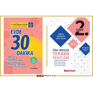 Tudem Yayınları 2. Sınıf Tüm Dersler Tekrar Testler + Evde 30 Dakika TDM2SET1