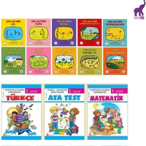 Ata Yayıncılık Cin Ali 10'Lu Kitap Seti + 1. Sınıf Etkinlik Çalışma Yaprakları Seti 3 Kitap