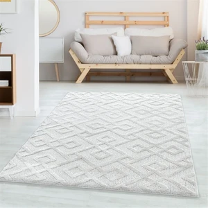Modern Dekoratif yumuşak Bukleli kabartmalı 3D Tasarım Krem Oturma odası Salon Halısı