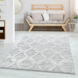 Dekoratif Modern yumuşak Bukleli kabartmalı Zigzak desenli Halı Gri Salon halısı