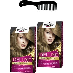 Deluxe Saç Boyası 7-0 Kumral x 2 Adet + Saç Açıcı Tarak