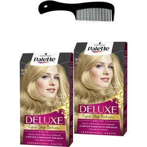 Deluxe Saç Boyası 9-0 Sarı x 2 Adet + Saç Açıcı Tarak