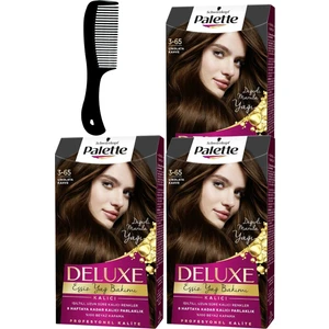 Palette Deluxe Saç Boyası 3-65 Çikolata Kahve x 3 Adet + Saç Açıcı Tarak