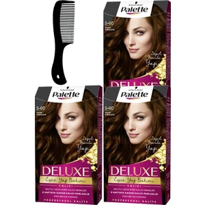 Palette Deluxe Saç Boyası 5-60 Sıcak Çikolata x 3 Adet + Saç Açıcı Tarak
