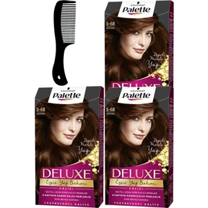Palette Deluxe Saç Boyası 5-68 Kestane x 3 Adet + Saç Açıcı Tarak