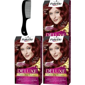 Palette Deluxe Saç Boyası 6-888 Yakut Kızılı x 3 Adet + Saç Açıcı Tarak