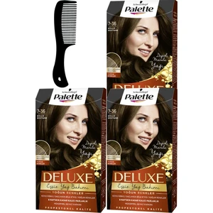 Palette Deluxe Yoğun Renkler Saç Boyası 7-36 Küllü Kestane x 3 Adet + Saç Açıcı Tarak