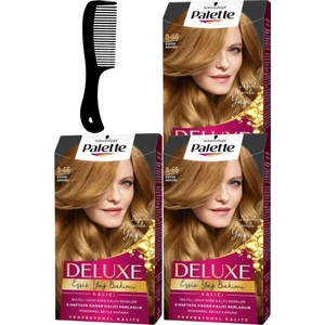 Palette Deluxe Yoğun Renkler Saç Boyası 8-65 Kahve Köpüğü X 3 Adet + Saç Açıcı Tarak