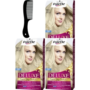 Palette Deluxe Saç Boyası 10-1 Küllü Açık Sarı x 3 Adet + Saç Açıcı Tarak