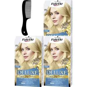 Palette Deluxe Saç Boyası Uıl Ultra Yoğun Renk Açıcı x 3 Adet + Saç Açıcı Tarak