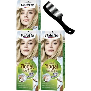 Palette Kalıcı Doğal Renkler Saç Boyası 10-4 Papatya x 3 Adet + Saç Açıcı Tarak
