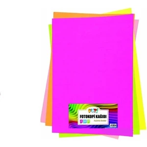 Renkli A4 Fotokopi Kağıdı 100'LÜ Paket 5 Renkli Puti Renkli Fotokopi Kağıdı