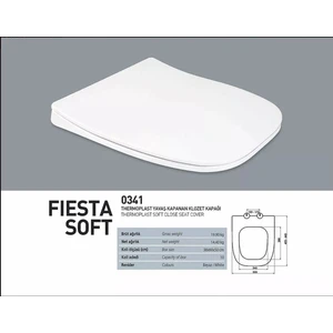 Fiesta Klozet Kapağı Yavaş Kapanır Beyaz
