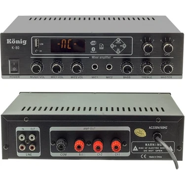 König K-80 2 Bölgeli 80 Watt Hat Trafolu Stereo