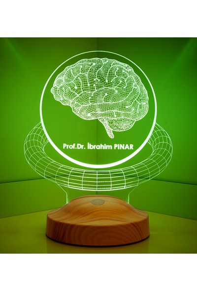 Sevgi Lambası 3D Profesör Doktor Hediyesi Beyin Kişiye Özel 3 Boyutlu LED Lamba