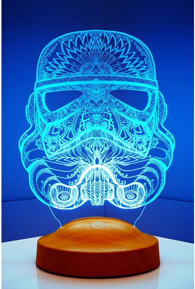 Sevgi Lambası 3D Star Wars Askeri Stormtrooper Hediyesi 3 Boyutlu LED Lamba