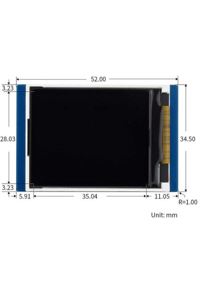 WaveShare Raspberry Pi Pico, 65K Colors, 160 × 128, Spı Için 1.8 Inç LCD Ekran Modülü