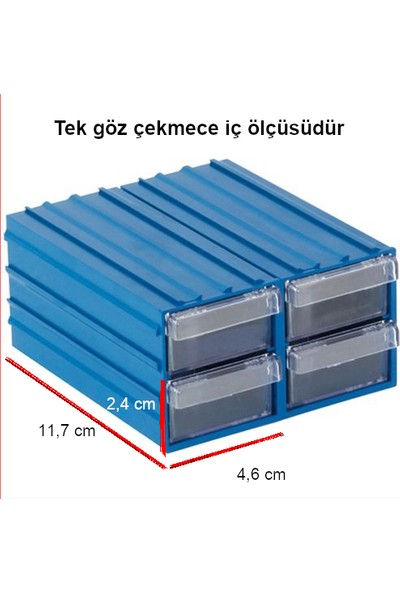 Sembol Plastik Çekmeceli Kutu (40 Adet Çekmece) 4.6X11.7X2.4 cm