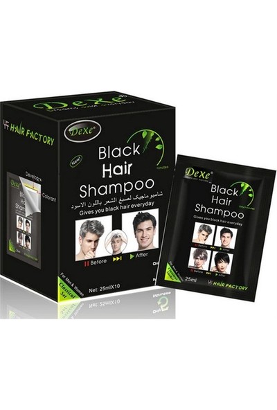 Dexe Siyah Boya Şampuanı - Black Hair Shampoo 10X25 ml