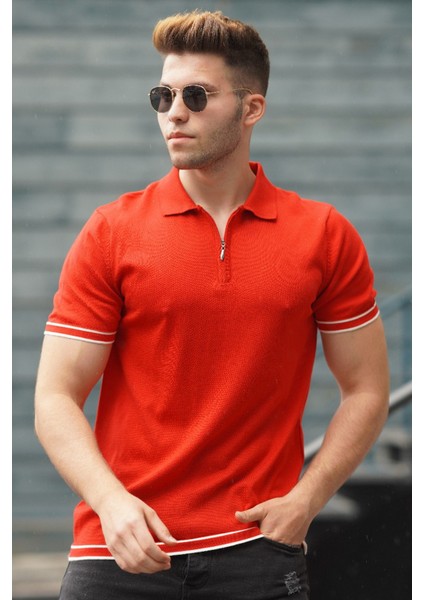 Kırmızı Polo Yaka Erkek Tişört 5090