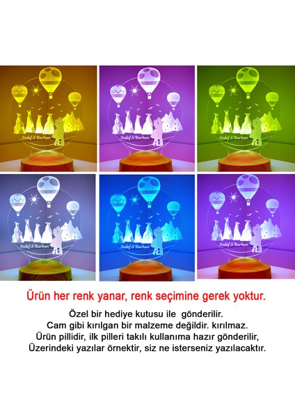 3D Kapadokya Peri Bacaları Hediyesi Kişiye Özel 3 Boyutlu LED Lamba modelleri