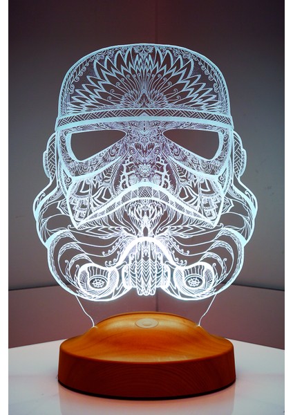 3D Star Wars Askeri Stormtrooper Hediyesi 3 Boyutlu LED Lamba