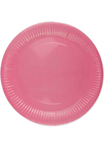 Eminönü Toptancı Karton Tabak Düz Renk 23 cm - 8 Adet  Pembe