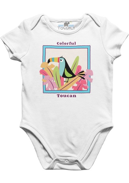 Colorful Toucan Beyaz Bebek Body