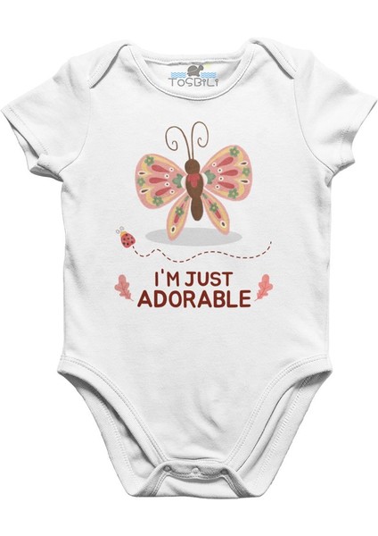 Adorable Butterfly Beyaz Bebek Body
