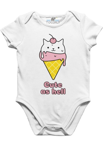 Cute As Hell Beyaz Bebek Body