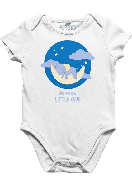 Dream Big Baby Elephant Beyaz Bebek Body