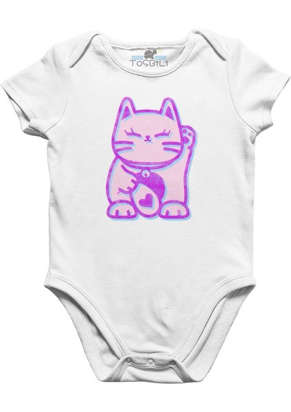 Kitty Heart Beyaz Bebek Body