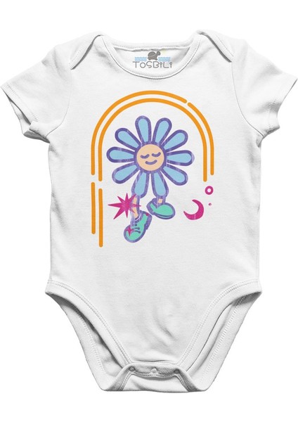 Rainbow Flower Beyaz Bebek Body