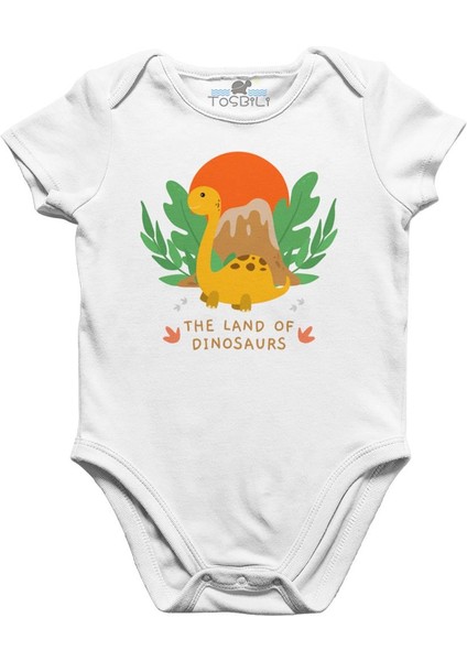 Land Of Dinosaurs Beyaz Bebek Body