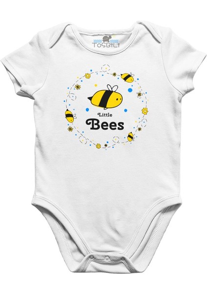 Little Bees Beyaz Bebek Body