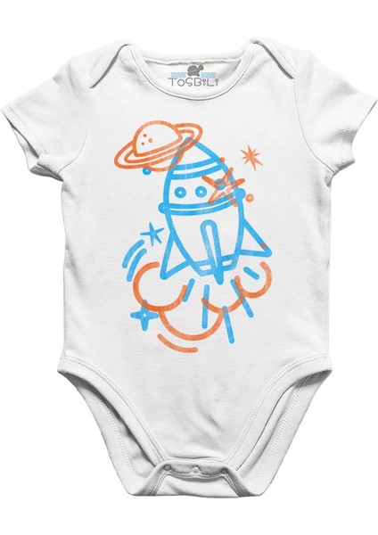Orange Space Beyaz Bebek Body
