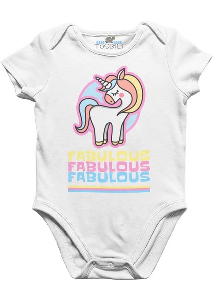 Fabulous Unicorn Beyaz Bebek Body