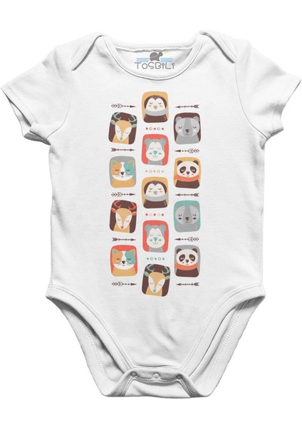 Sleeping Jungle Beyaz Bebek Body