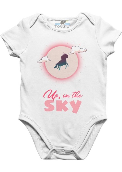 Up In The Sky Beyaz Bebek Body