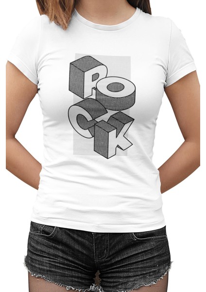 Rock Rock Beyaz Bayan Tshirt