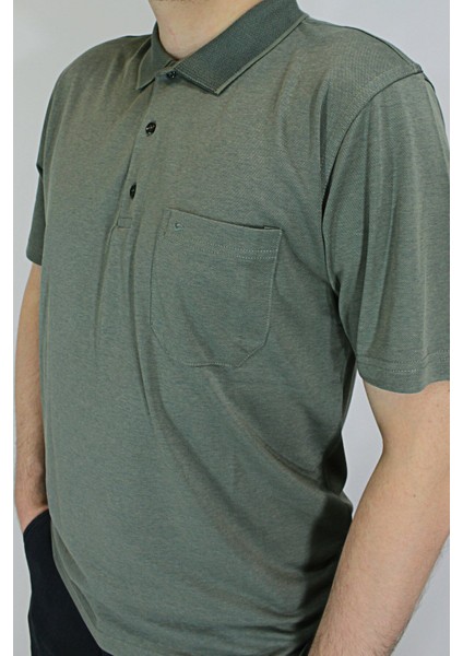 Erkek Petek Yaka Cepli Düz Baba T-Shirt fiyatları